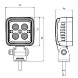 Dark Square Mini Work Lamp
