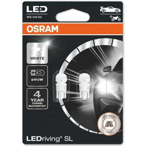 Osram LEDriving SL LED W5W 6000K Cool White Sidelight Bulbs (Twin)