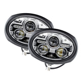 Oval LED Headlight Hi Lo Set