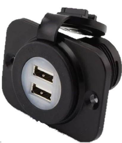 USB DUAL PORT WITH COVER & FLUSH FITTING